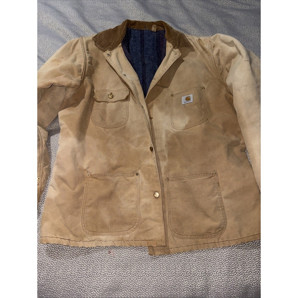 Vintage Mens Carhartt Jacket Chore XL Barn Coat Blanket Lined Chore Rancher Coat